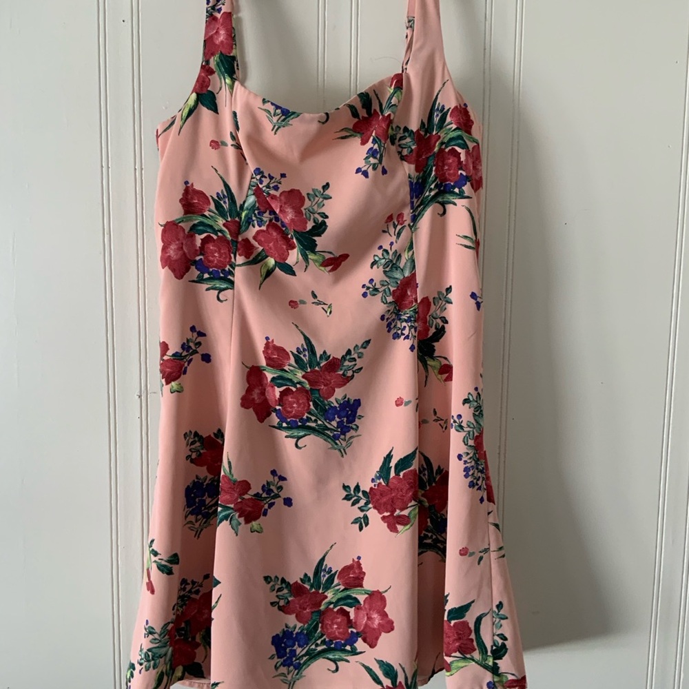 Abercrombie & Fitch Pink Floral Strapless Dress